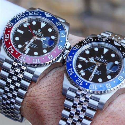 rolex gmt pepsi vs batman|rolex gmt batman on wrist.